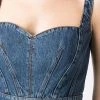 Alexander McQueen corset-style fluted denim dress