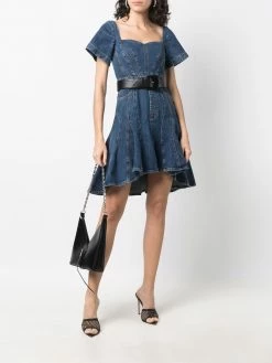 Alexander McQueen high-low hem denim dress
