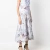 Alexander McQueen marbled flared midi dress