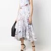 Alexander McQueen marbled flared midi dress