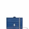 Alexander McQueen crocodile-embossed chain-detail leather cardholder
