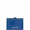 Alexander McQueen Crocodile embossed chain detail leather cardholder 4 Alexander McQueen crocodile-embossed chain-detail leather cardholder