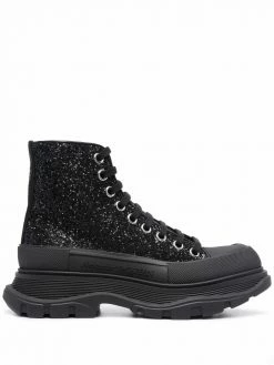 Alexander McQueen Tread Slick glitter ankle boots