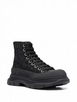Alexander McQueen Tread Slick glitter ankle boots