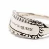 Alexander McQueen logo engraved ring