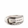 Alexander McQueen logo engraved ring