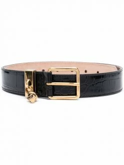 Alexander McQueen crocodile-effect leather belt