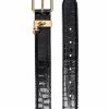 Alexander McQueen Crocodile effect leather belt 3 Alexander McQueen crocodile-effect leather belt