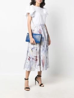 Alexander McQueen crocodile-embossed leather clutch bag