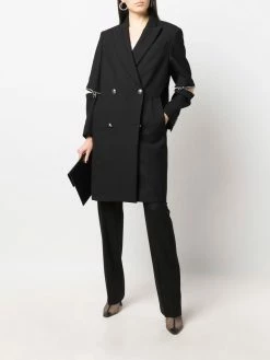 Alexander McQueen Spiral zip double breasted coat