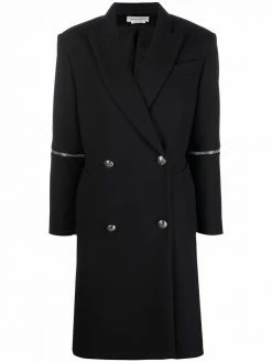 Alexander McQueen Spiral zip double breasted coat