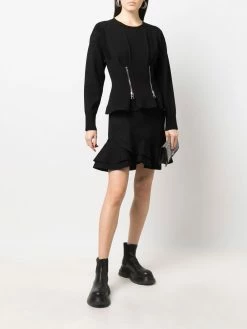 Alexander McQueen zip detail peplum top