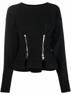 Alexander McQueen zip detail peplum top