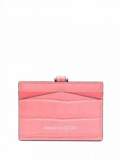 Alexander McQueen crocodile-embossed chain-strap purse