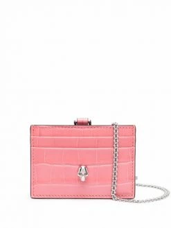 Alexander McQueen crocodile-embossed chain-strap purse
