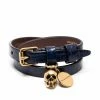 Alexander McQueen calf leather skull bracelet