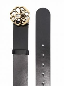 Alexander McQueen Seal Logo leather belt