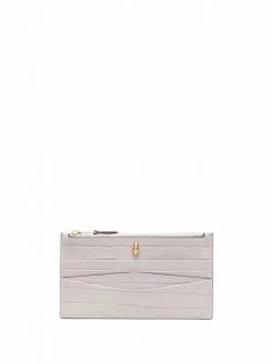 Alexander McQueen crocodile-embossed zipped purse