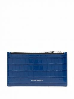 Alexander McQueen Small Skull crocodile-embossed leather wallets