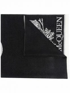 Alexander McQueen logo-jacquard wool scarf