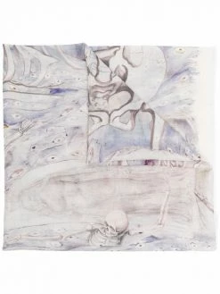 Alexander McQueen marbled-skull print wool scarf