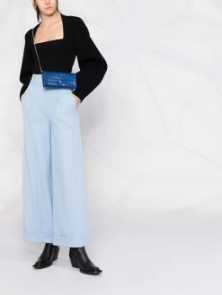 Alexander McQueen Skull croc-effect crossbody bag