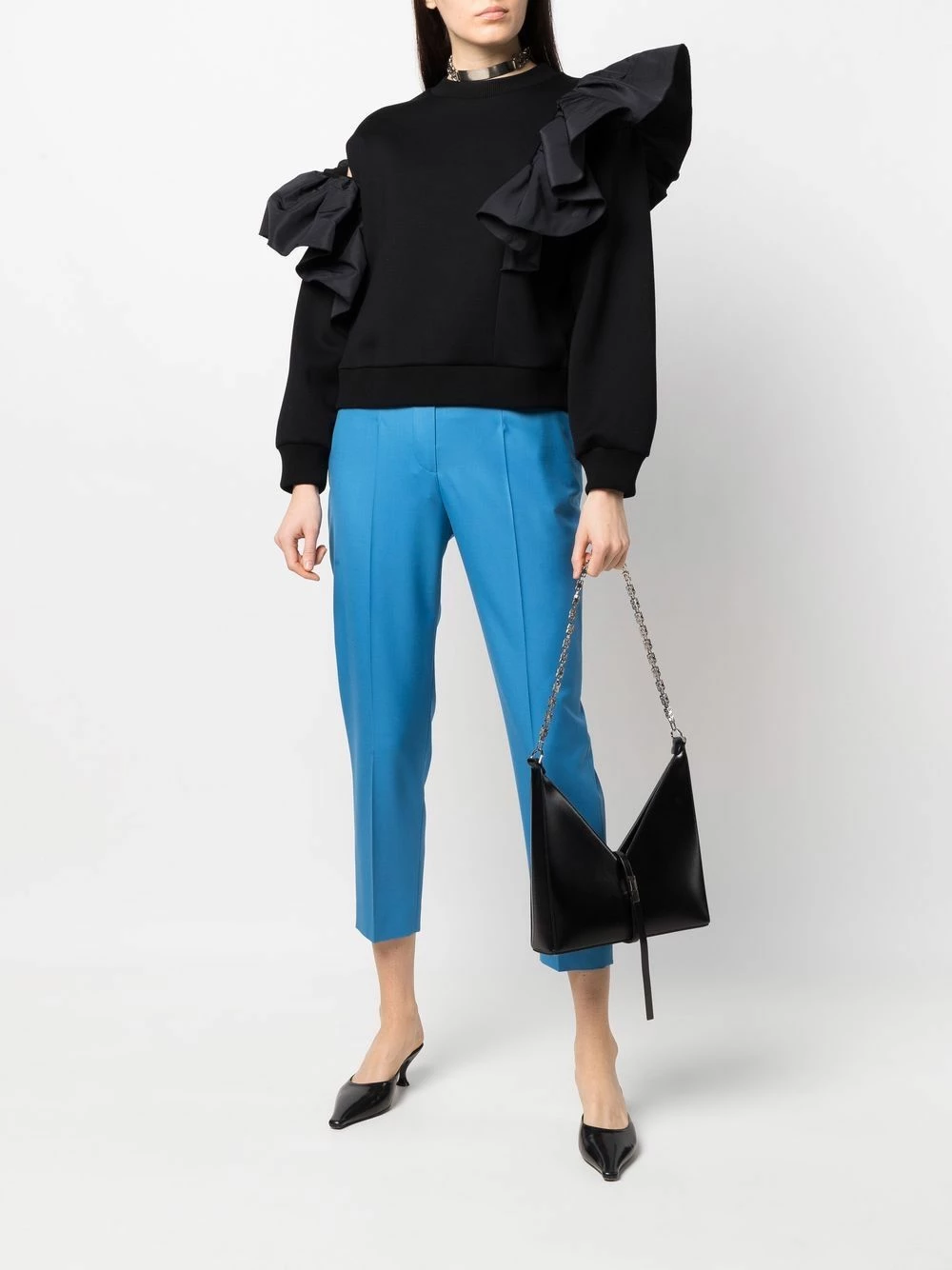 Alexander McQueen Ruffle detail long sleeved sweater 2 Alexander McQueen ruffle-detail long-sleeved sweater