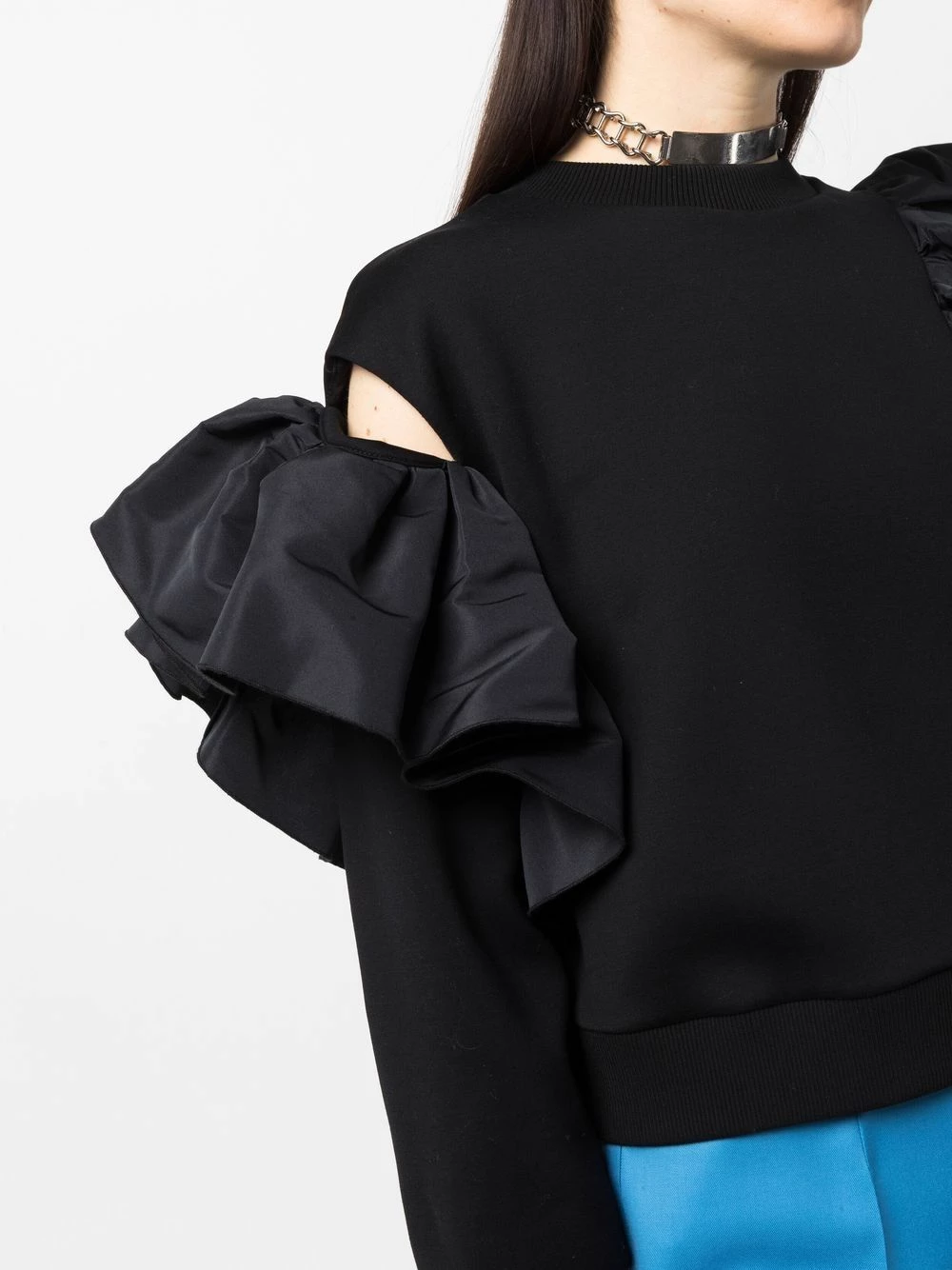 Alexander McQueen Ruffle detail long sleeved sweater 5 Alexander McQueen ruffle-detail long-sleeved sweater