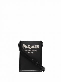 Alexander McQueen mini graffiti-print messenger bag