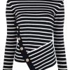 Alexander McQueen asymmetric striped knitted top