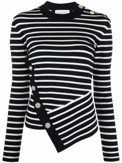 Alexander McQueen asymmetric striped knitted top