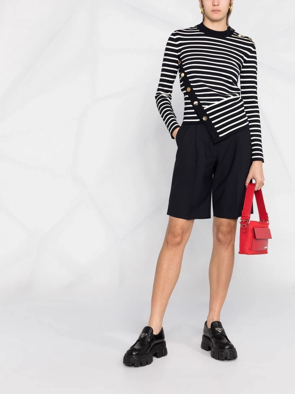 Alexander McQueen Asymmetric striped knitted top 2 Alexander McQueen asymmetric striped knitted top