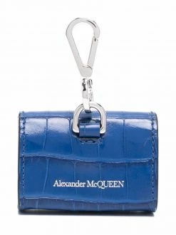 Alexander McQueen crocodile-effect leather AirPods case