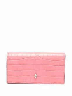 Alexander McQueen skull croc-effect wallet